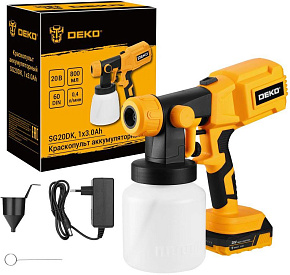 DEKO SG20DK, 20В, 800 мл, 1x3.0Ач 083-1133 Краскопульт аккумуляторный