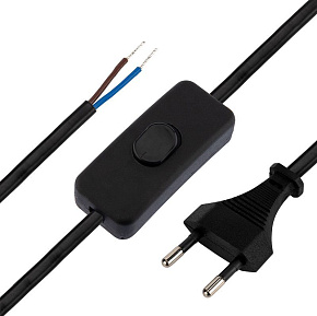 REXANT (11-1134) Сетевой шнур с выкл. 2х0,75 мм2, 1,8 м черный Электроаксессуары