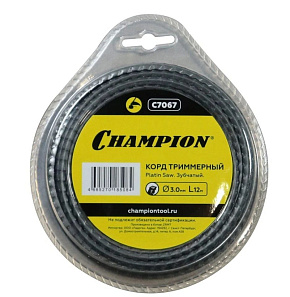 CHAMPION C7067 Корд трим.PLATIN SAW 3.0мм*12м (зубчатый) Корд триммерный