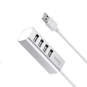 HOCO (6957531038146) HB1 4хUSB серебро USB хаб