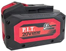 P.I.T. Аккумулятор OnePower PH20-8.0 (20В, 8Ач, Li-Ion, индикация заряда, плата)