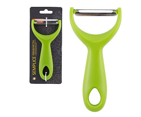 MALLONY Овощечистка SEMPLICE, р-р 13,5*6,6 см, с пластиковой ручкой, с горизонтальным лезвием (008573) Овощечистка