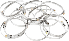 СИБРТЕХ Хомуты нержавеющая сталь, Стандартное болтовое крепление 80-100 мм, 25 штук в упаковке, ширина 9 мм 47587