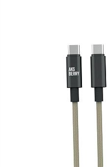 AKSBERRY (6900295600012) X163 Nylon silk Type-C - Type-C, бежевый Кабель