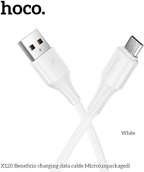 HOCO (6942007658898) X120m для micro USB , 1 м, White Кабель
