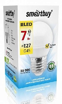 SMARTBUY (SBL-G45-07-30K-E27) 7W/3000/E27 Лампа светодиодная