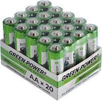 GREEN POWERLAB (00-00028751) LR6 AA BOX20 Shrink 4 Alkaline 1.5V Батарейка