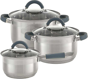 WEBBER BE-634/6 ( 2,1л.,3л.,4л.) Набор кастрюль WEBBER BE-634/6 ( 2,1л.,3л.,4л.)