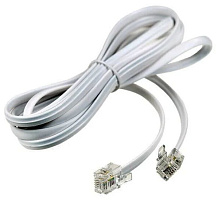 REXANT (18-3071) Телефонный шнур, удлинитель RJ-11(6P-4C), длина 7 метров, белый Телефонный кабель