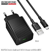 BOROFONE (6941991122651) BAS72Am 1USB 3.0A QC3.0 18W для micro USB Black СЗУ