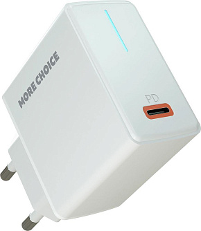 MORE CHOICE (4610196408632) NC60 1USB-C 3.0A PD 20W быстрая зарядка White СЗУ