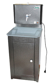 ЧИСТЮЛЯ (бак полимерное покр. с ЭВН+мойка пластм.) серебро Умывальник