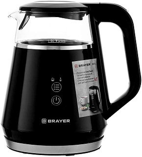 BRAYER BR6105 (1л. стекло/пластик) Чайник электрический