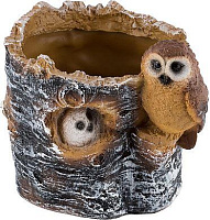 PARK Кашпо Пенек березовый с совами Н-15см (169448) Кашпо