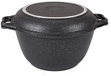 KUKMARA кмт44а а/пр литой 4,0л крышка-сковорода Темный мрамор Казан KUKMARA кмт44а а/пр литой 4,0л крышка-сковорода Темный мрамор