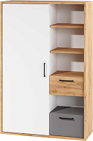 МЕБЕЛЬ-КОМПЛЕКС ТРИО К.0002.05 Шкаф комод комбинированный Дуб золотой крафт/Белый/Серый шифер (3 кор.)