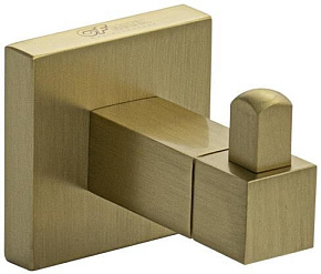 GFMARK 93114 Крючок одинарный, из нержавеющей стали, с квадратным основанием, цвет МАТОВОЕ ЗОЛОТО