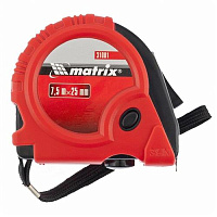 MATRIX Рулетка Rubber, 7,5 м х 25 мм, обрезиненный корпус 31001 Рулетка