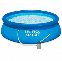 INTEX Бассейн с надувн.кольцо EASY SET 396х84см+фильтр-насос . (в коробке) Арт. 28142NP Бассейн надувной