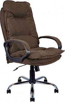 ЯРКРЕСЛА Кресло Кр85 ТГ СП ХРОМ SR28 (ткань коричневая) КомпьютерноеОфисное кресло