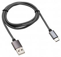 REXANT (18-1896) Кабель USB-Type-C/3A/nylon/grafit/1m/REXANT Дата-кабель