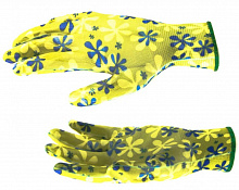 PALISAD Перчатки садовые из полиэстера с нитрильным обливом, зеленые, M 67742 Перчатки